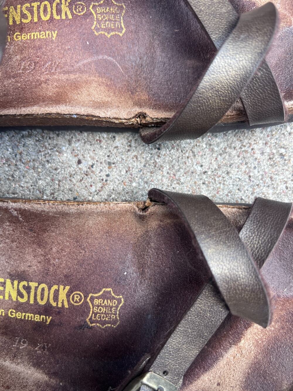 Birkenstock Womens Size 40 (US 9-9.5) Brown Leather Criss Cross Strap Sandals - Picture 3 of 6
